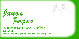 janos pajer business card